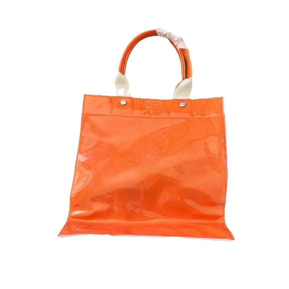 NOAH Love Birds Vegan Tote Bag Orange Oprah Favorite Things PVC Canvas - Picture 5 of 9